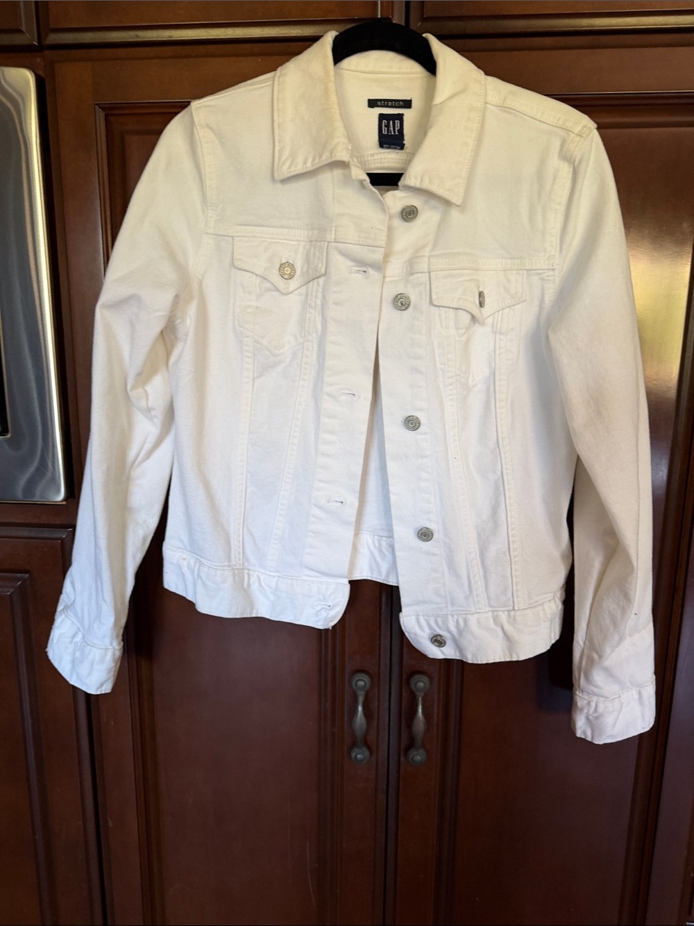 GAP White Denim Jean Jacket - Button-Front